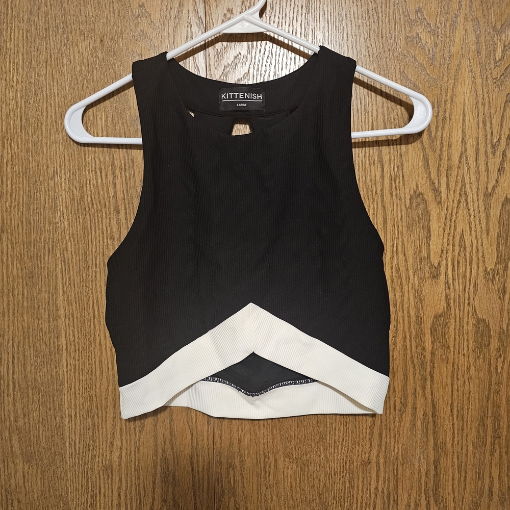 Kittenish Black and White Crop Top